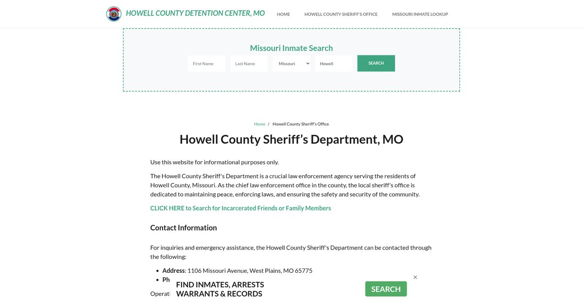 Preview of howellcountydetentionmo.org