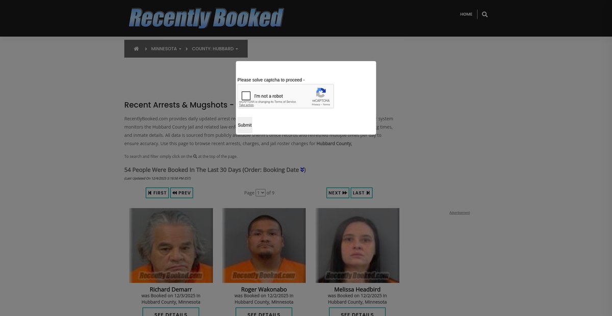 Preview of recentlybooked.com