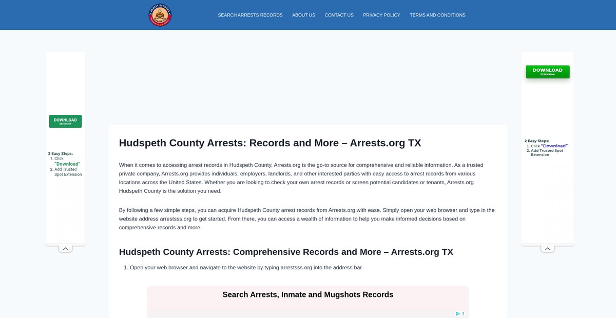 Preview of hudspeth.arrests-org.com