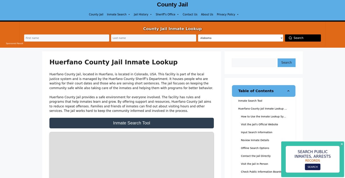Preview of huerfano.countyjail.org