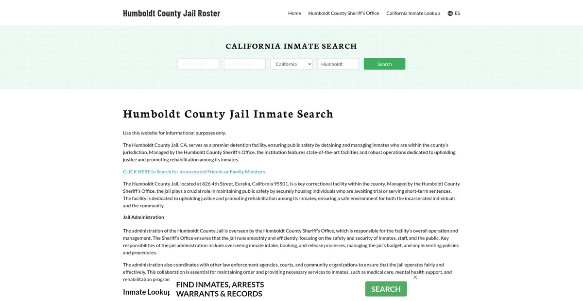 Preview of humboldtcountyjail.org