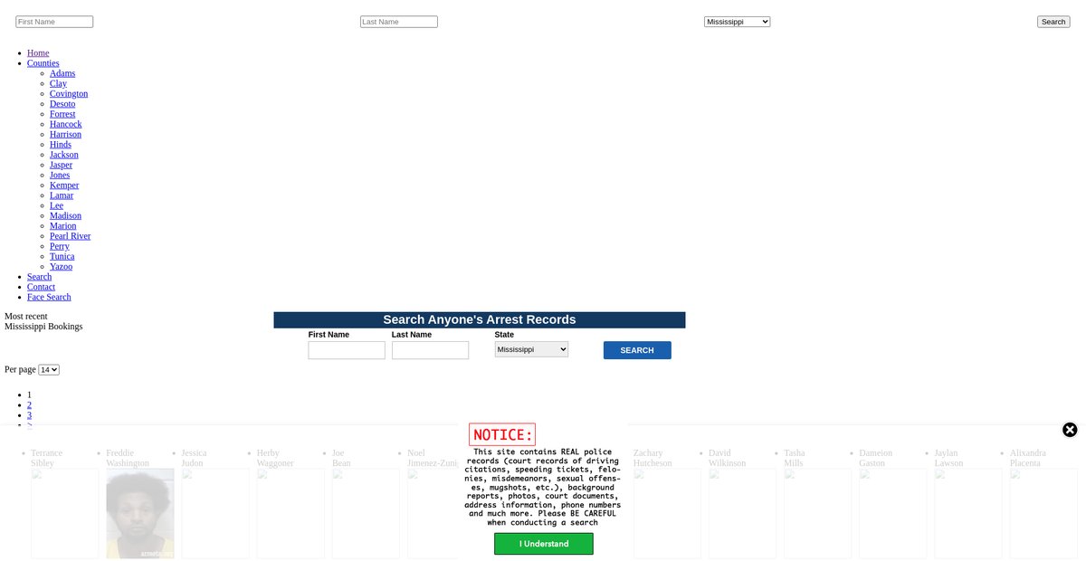 Preview of mississippi.arrests.org