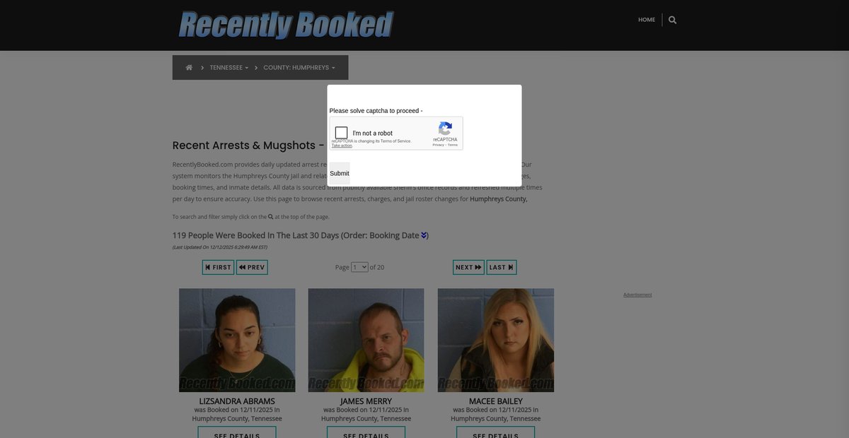Preview of recentlybooked.com