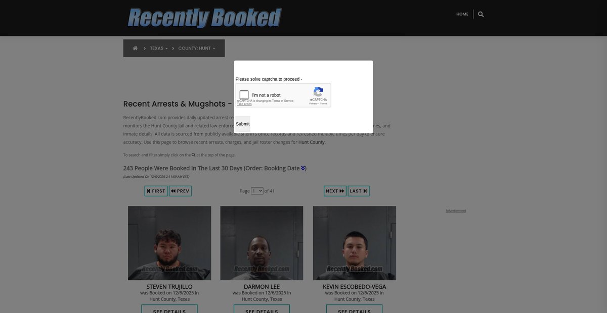Preview of recentlybooked.com