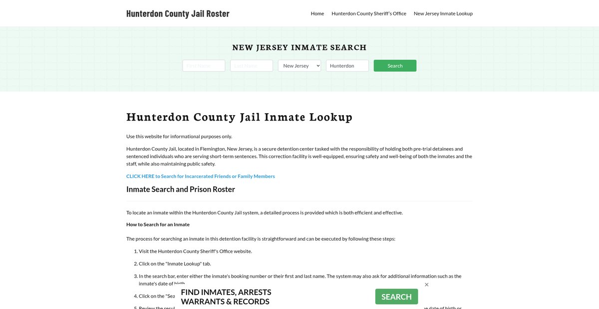 Preview of hunterdoncountyjail.org