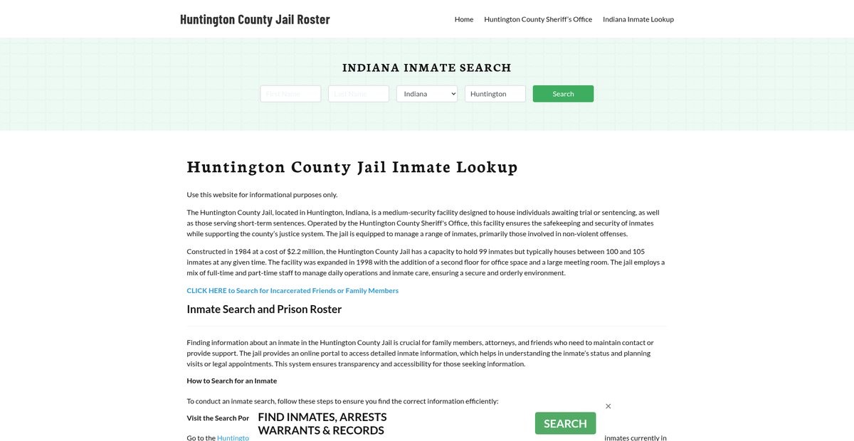 Preview of huntingtoncountyjail.org