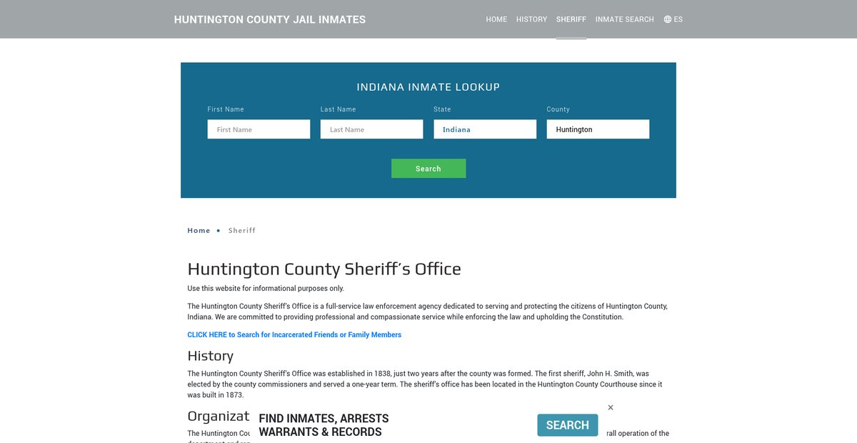 Preview of huntingtonjailroster.org