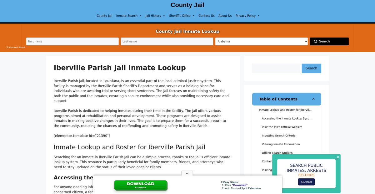 Preview of iberville-parish.countyjail.org