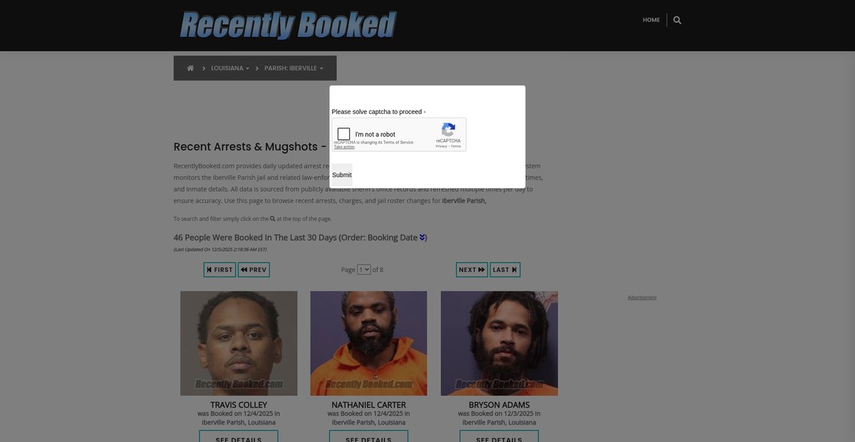 Preview of recentlybooked.com