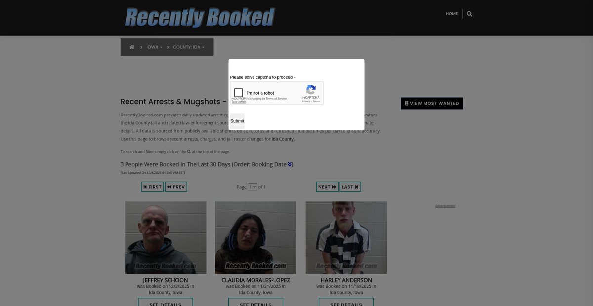 Preview of recentlybooked.com