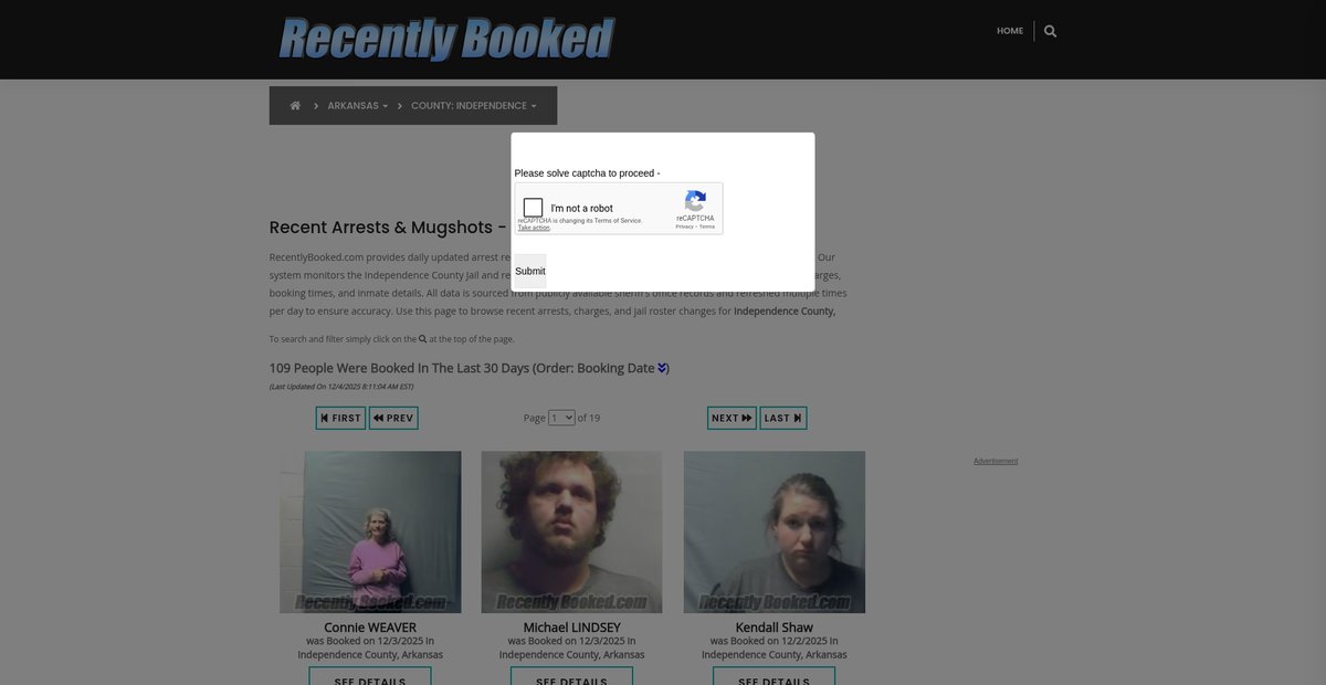 Preview of recentlybooked.com