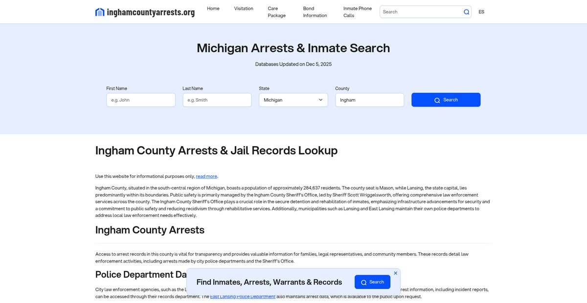 Preview of inghamcountyarrests.org