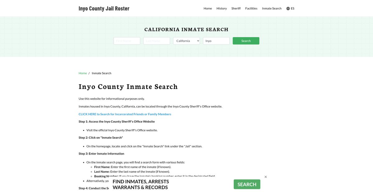 Preview of inyocountyjail.org