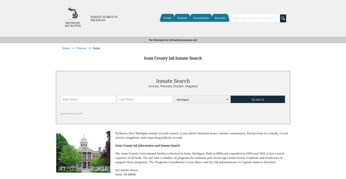 Preview of michiganjailroster.com