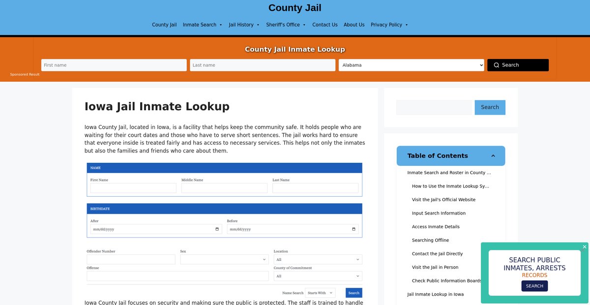 Preview of iowa.countyjail.org