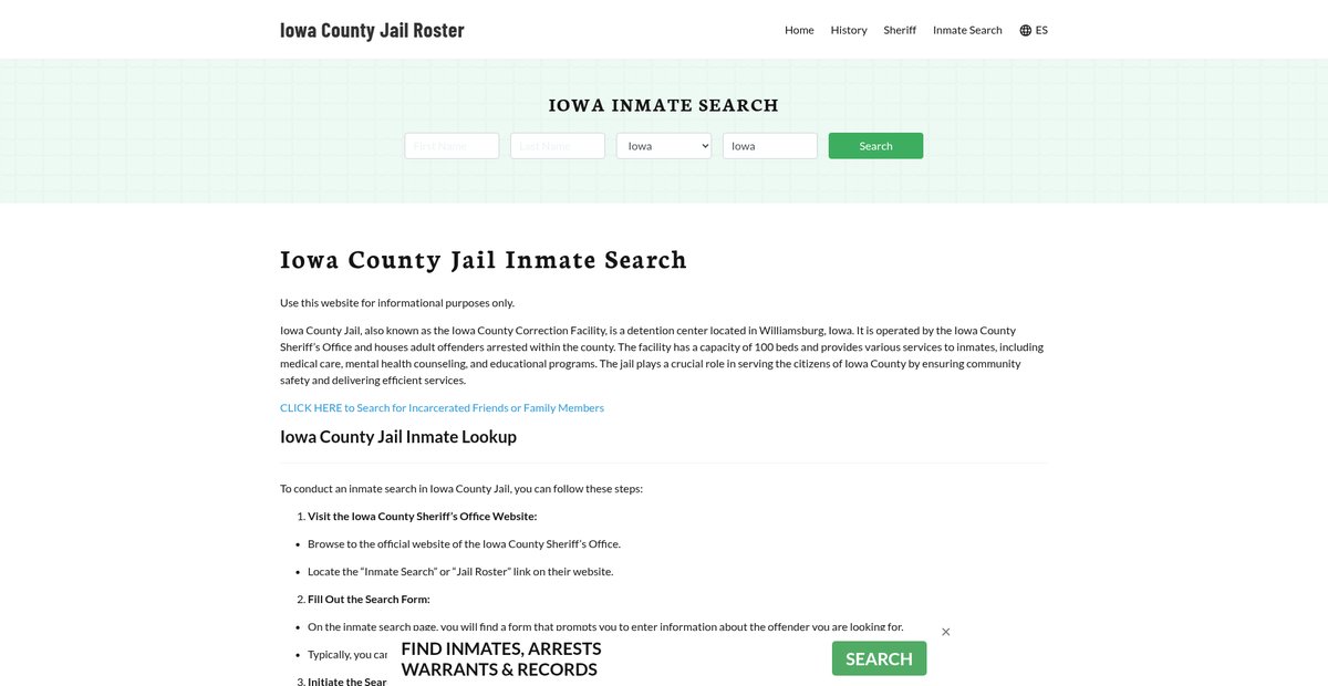 Preview of iowacountyjail.org