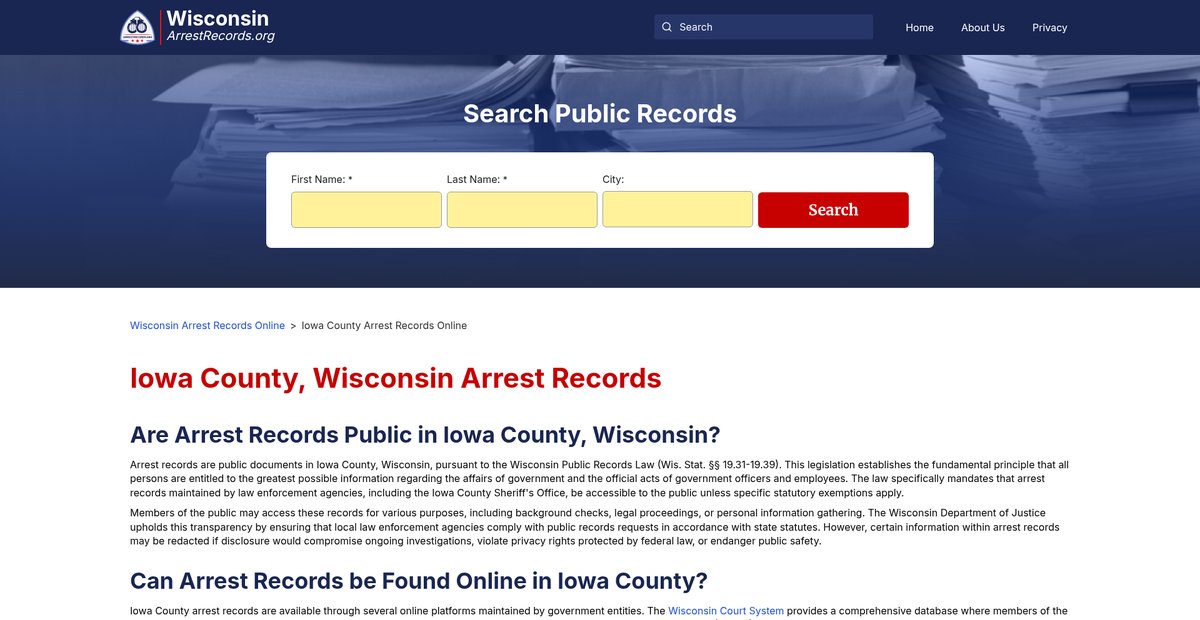 Preview of wisconsinarrestrecords.org