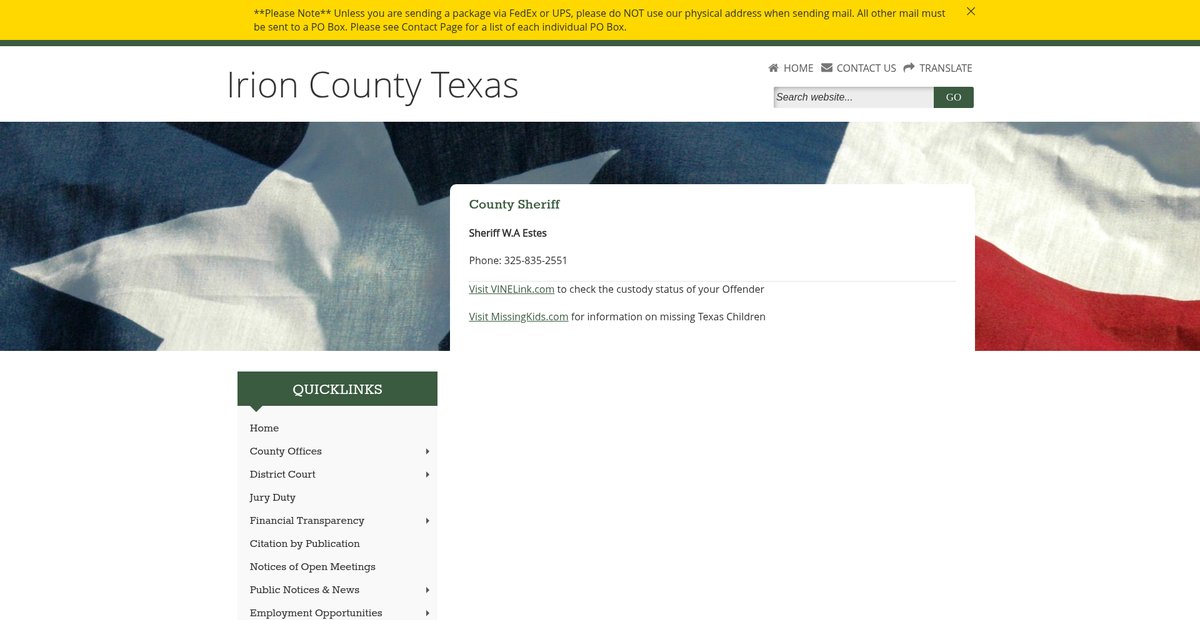 Preview of co.irion.tx.us