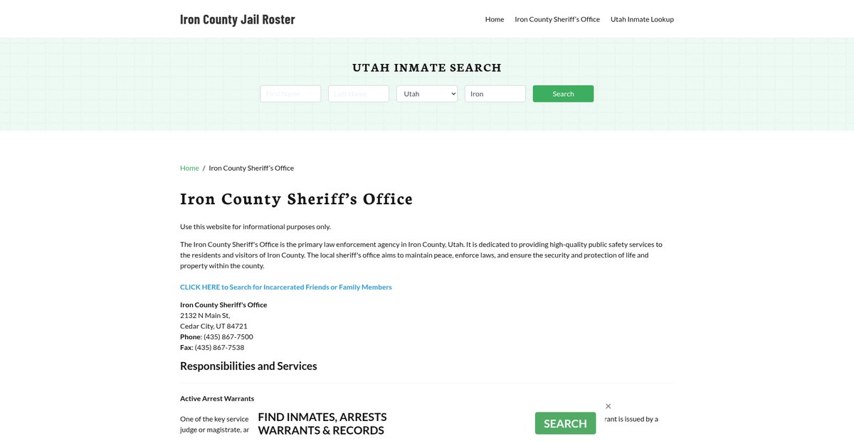 Preview of ironcountyjail.org