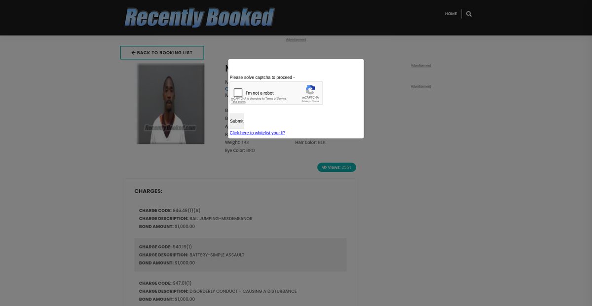 Preview of recentlybooked.com