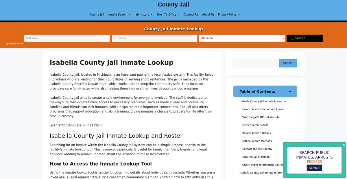 Preview of isabella.countyjail.org