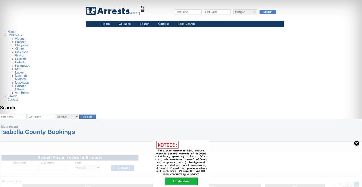 Preview of michigan.arrests.org