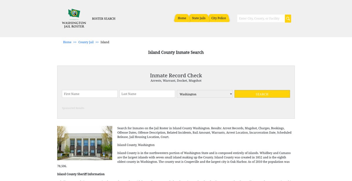 Preview of washingtonjailroster.com