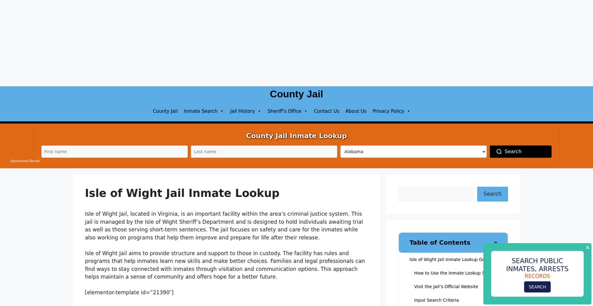 Preview of isle-of-wight.countyjail.org