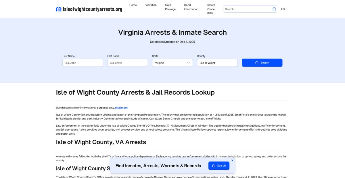 Preview of isleofwightcountyarrests.org
