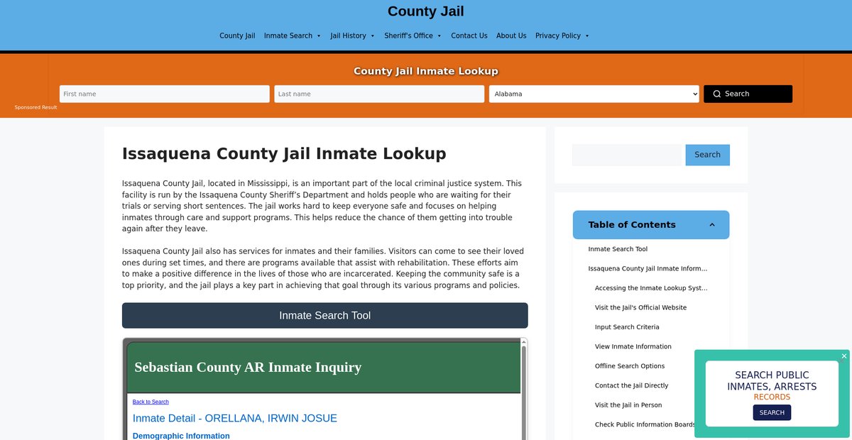 Preview of issaquena.countyjail.org