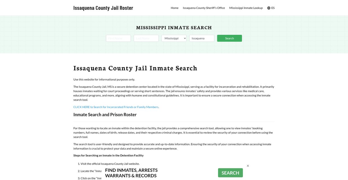 Preview of issaquenacountyjail.org