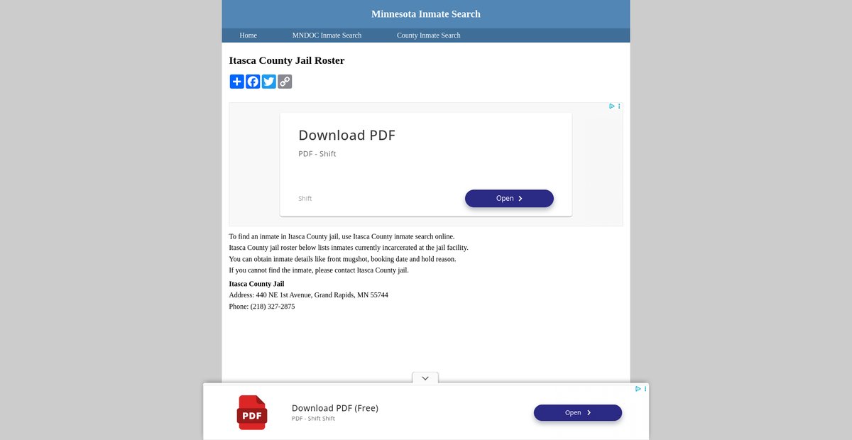 Preview of inmatesearchminnesota.org