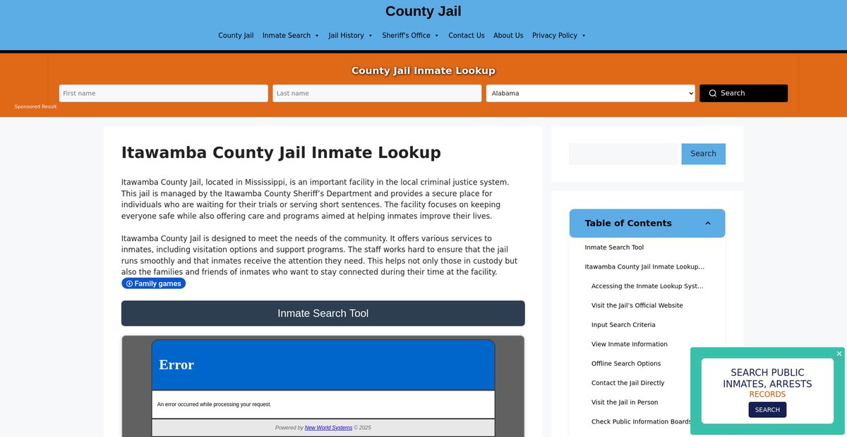 Preview of itawamba.countyjail.org