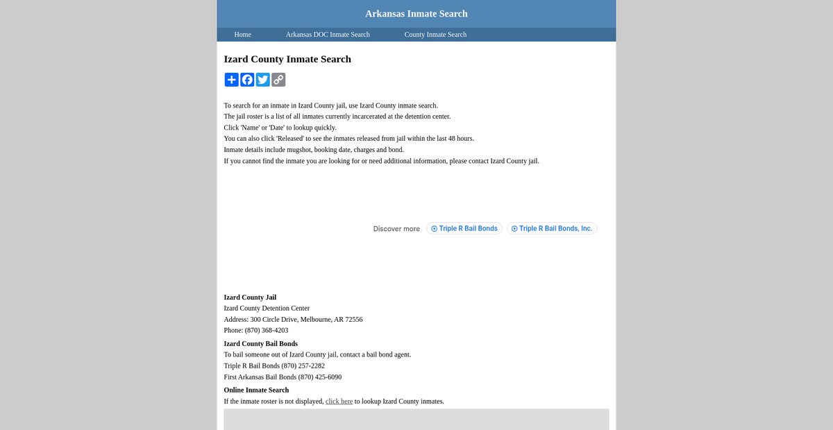 Preview of inmatesearcharkansas.org