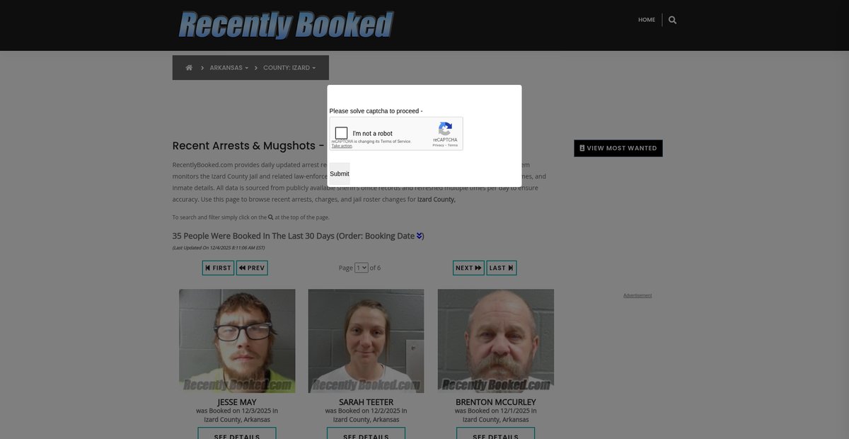 Preview of recentlybooked.com