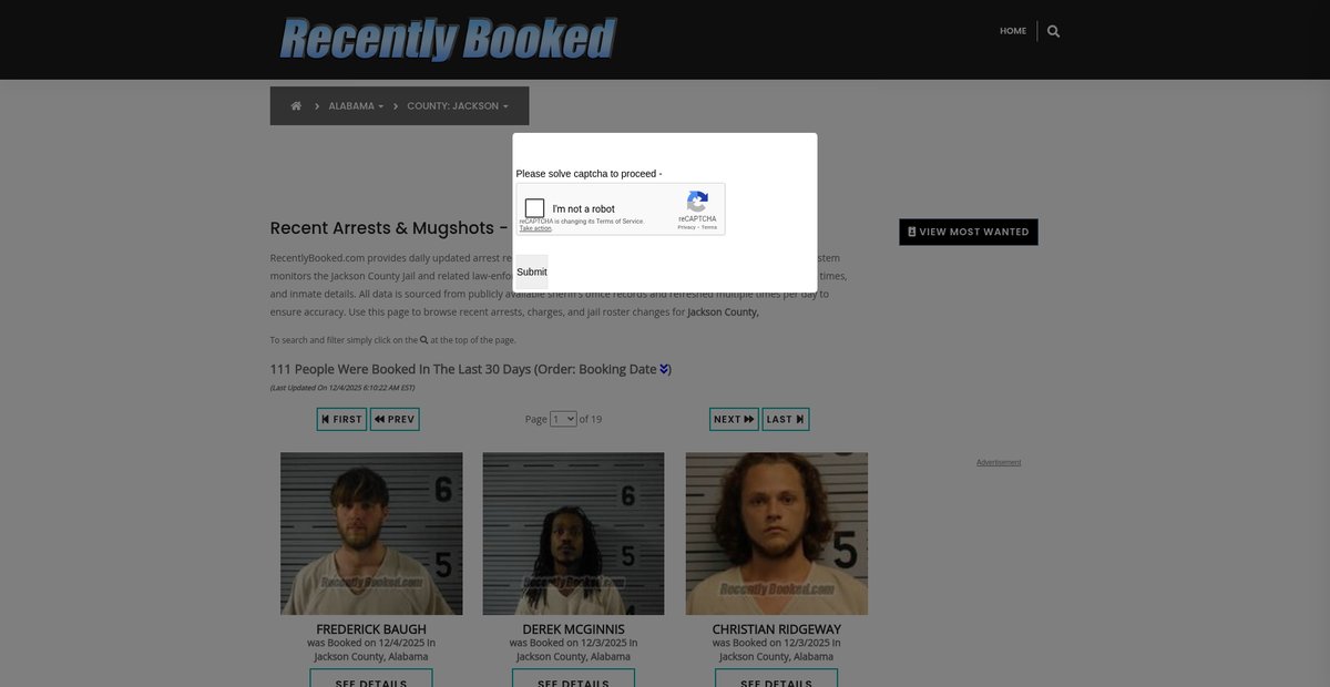 Preview of recentlybooked.com