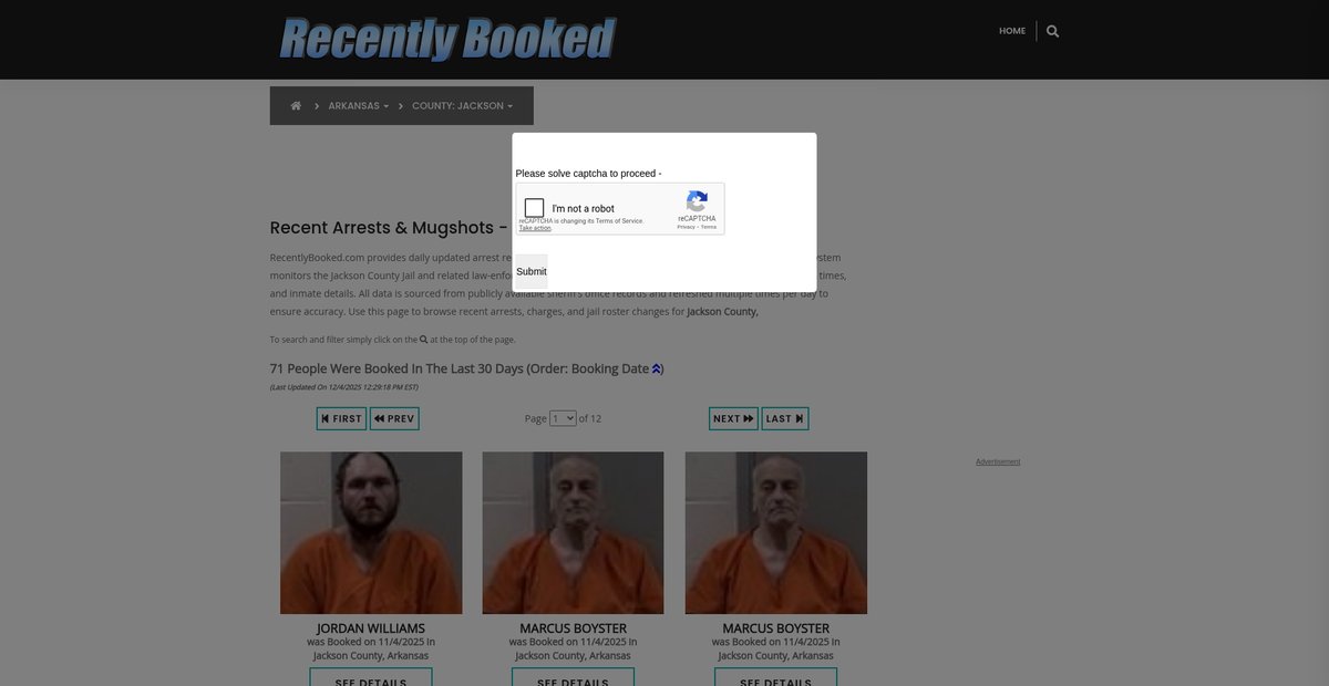 Preview of recentlybooked.com