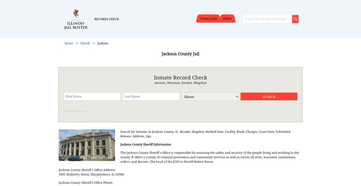 Preview of illinoisjailroster.com