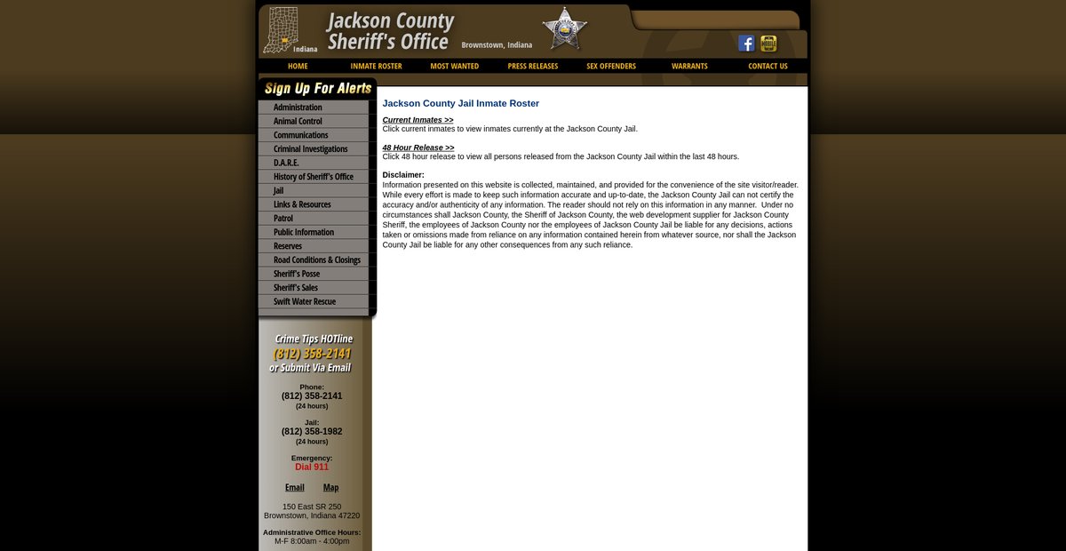 Preview of jacksoncountysheriffin.org