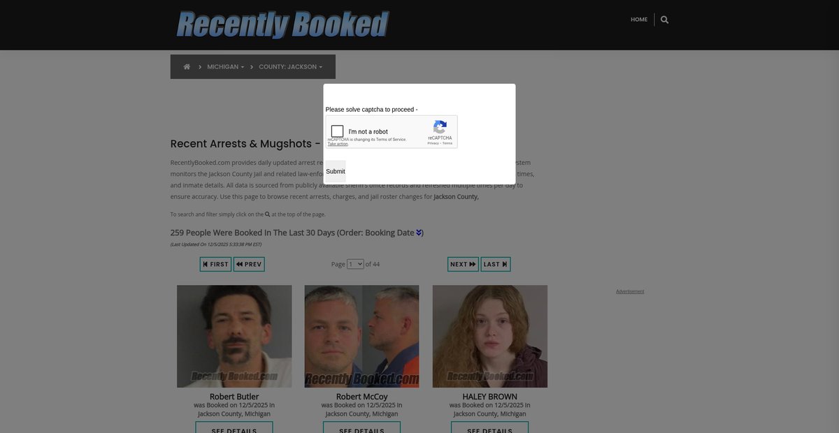 Preview of recentlybooked.com