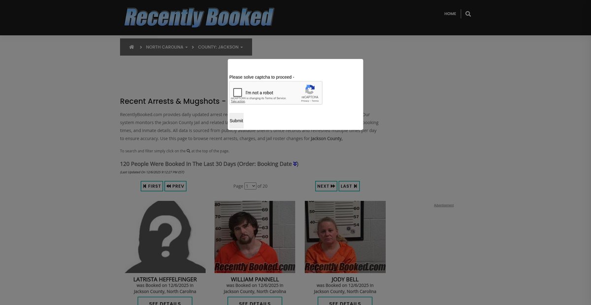 Preview of recentlybooked.com