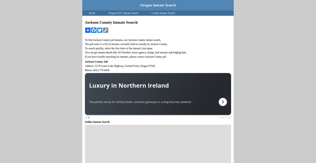 Preview of inmatesearchoregon.org