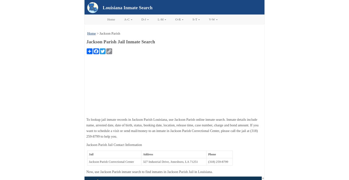 Preview of inmatesearchla.org