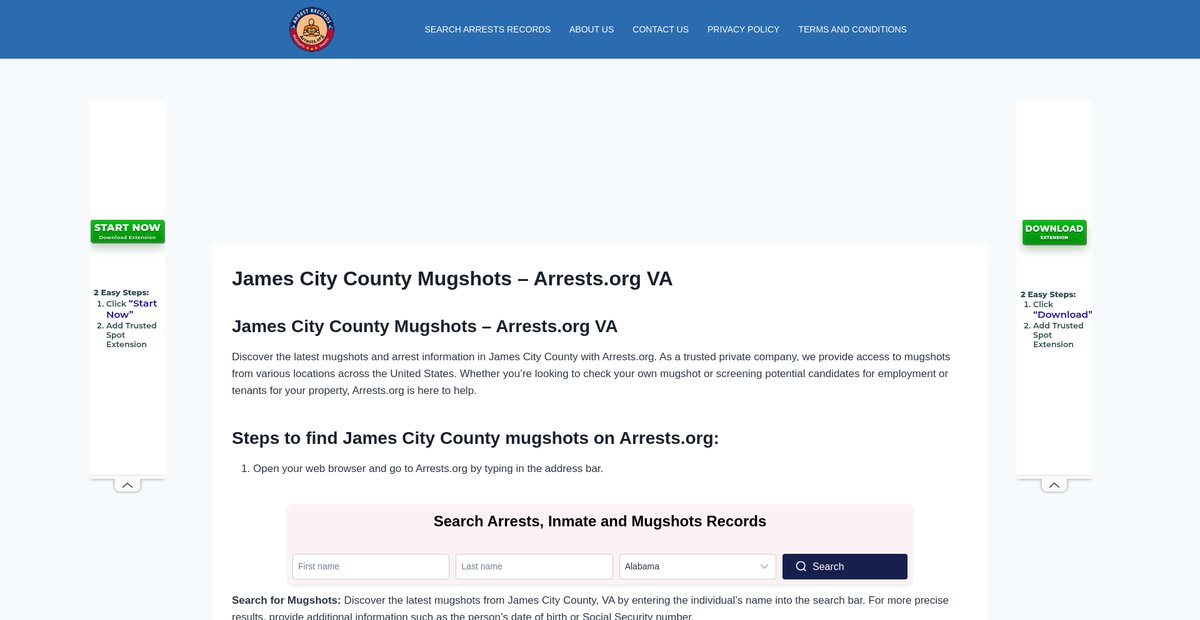 Preview of james-city-mugshots.arrests-org.com