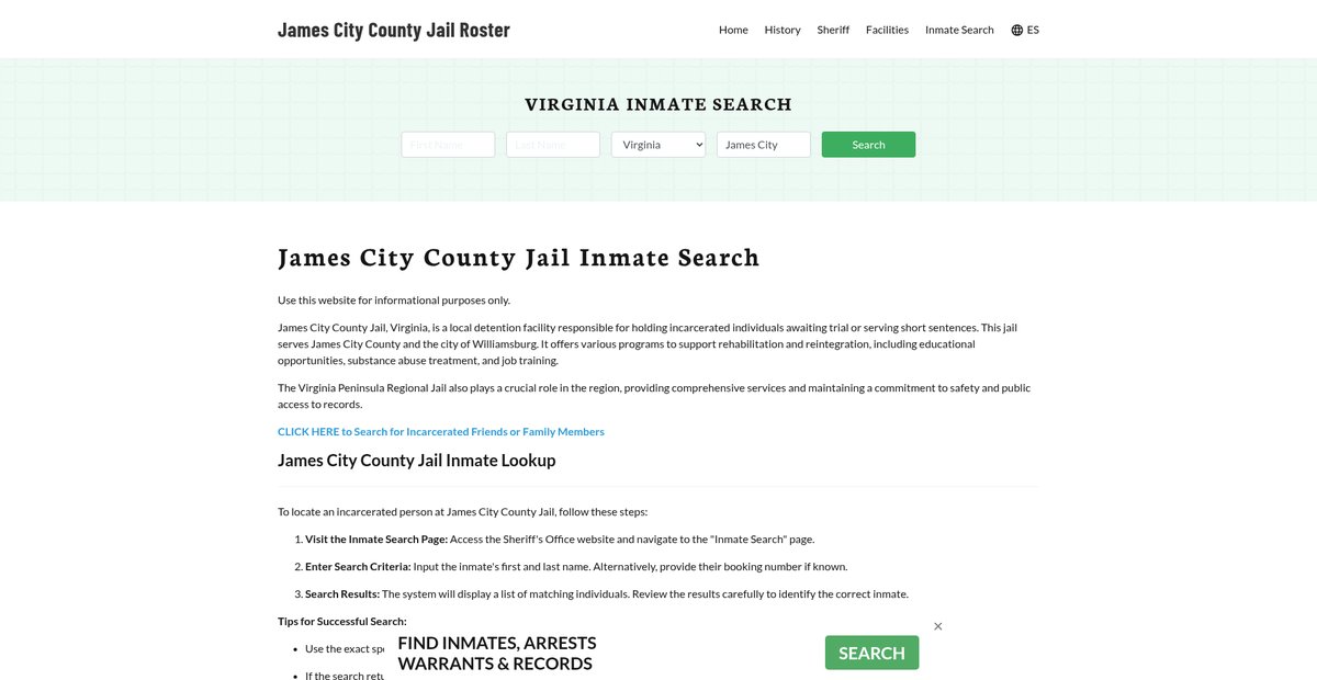 Preview of jamescitycountyjail.org