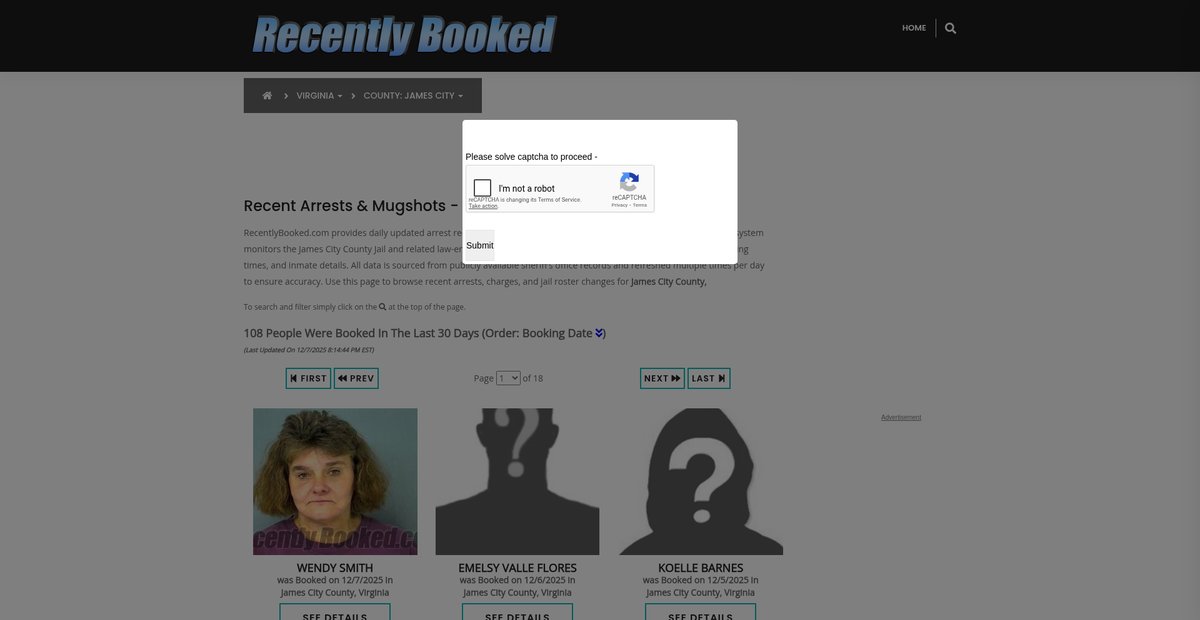 Preview of recentlybooked.com
