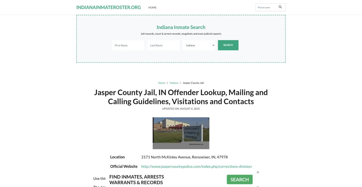 Preview of indianainmateroster.org