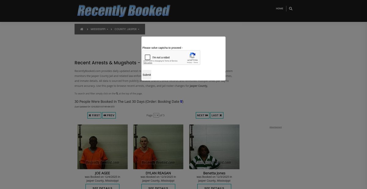 Preview of recentlybooked.com