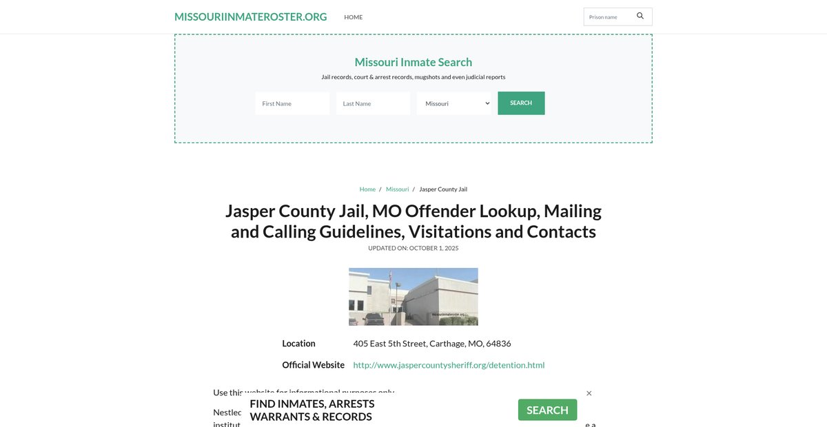 Preview of missouriinmateroster.org