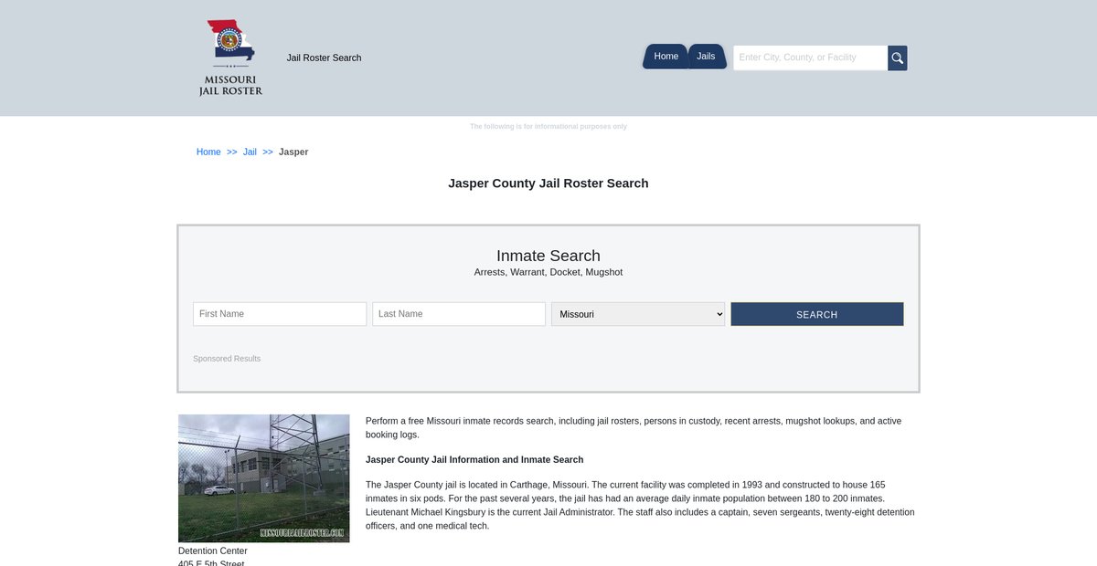 Preview of missourijailroster.com